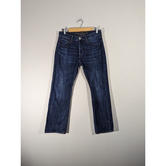 American Eagle AE Blue Original Boot Leg Dark Wash Jeans Men Size 31 EUC - Picture 1 of 7